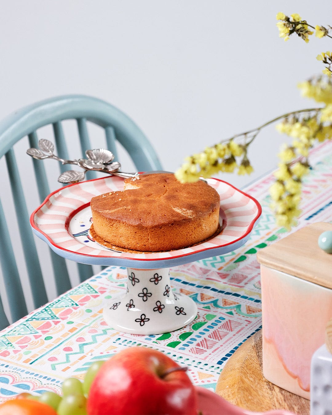 Dance in a Flowerbed  Ceramic Petite Cake Stand