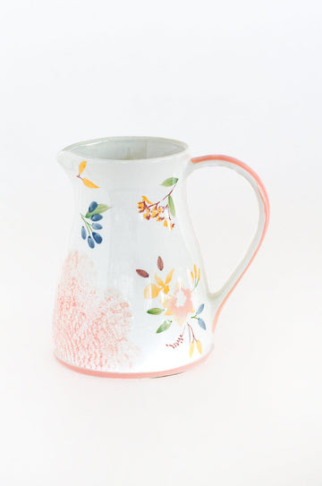Floral Lace Handpainted Pitcher