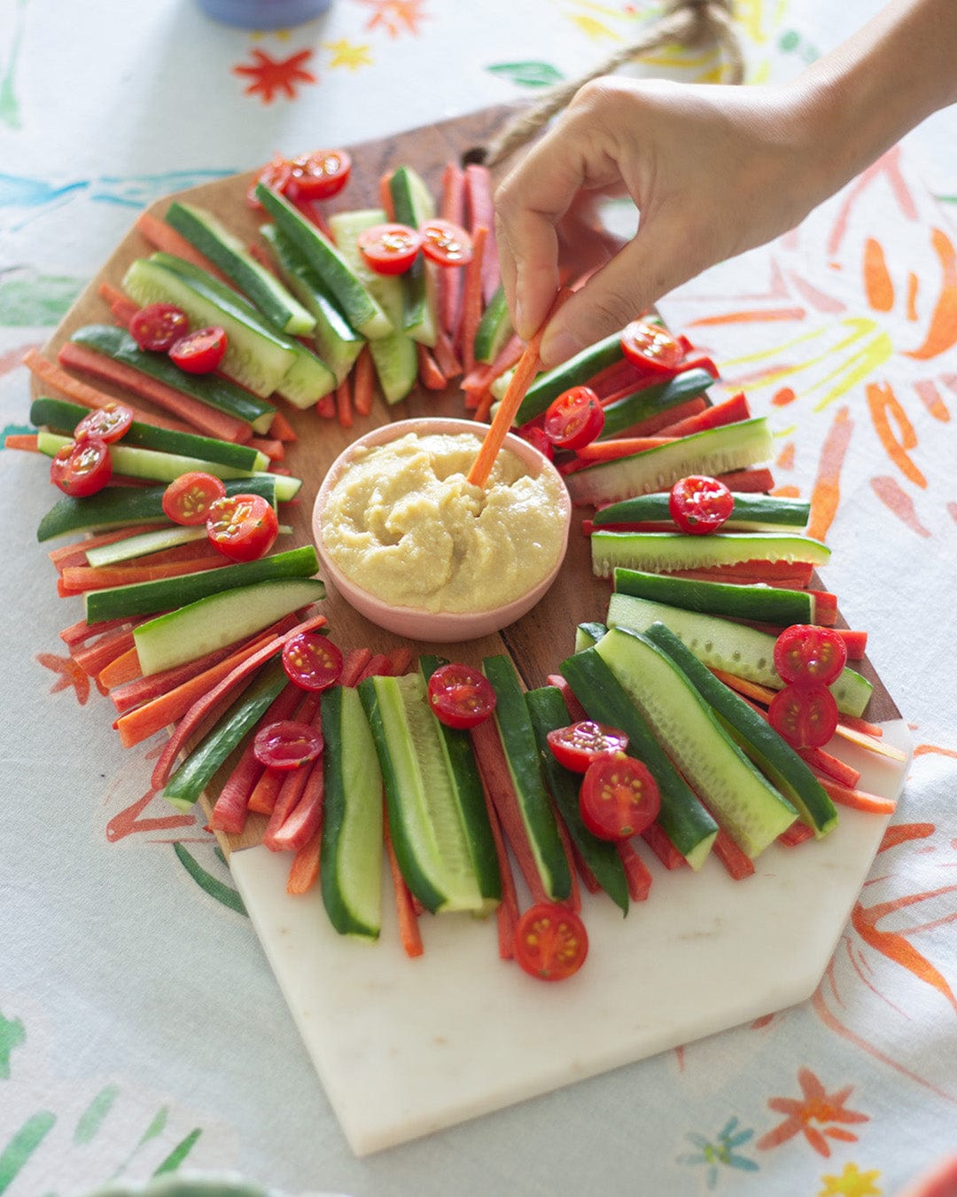 Marble & Inlay Wood Cheese Board