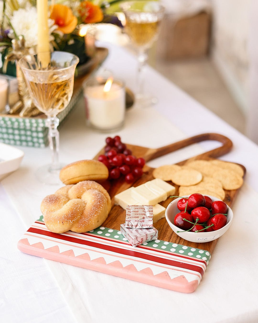 Pattern Harmony Handpainted Wood Cheese Board