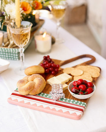Pattern Harmony Handpainted Wood Cheese Board