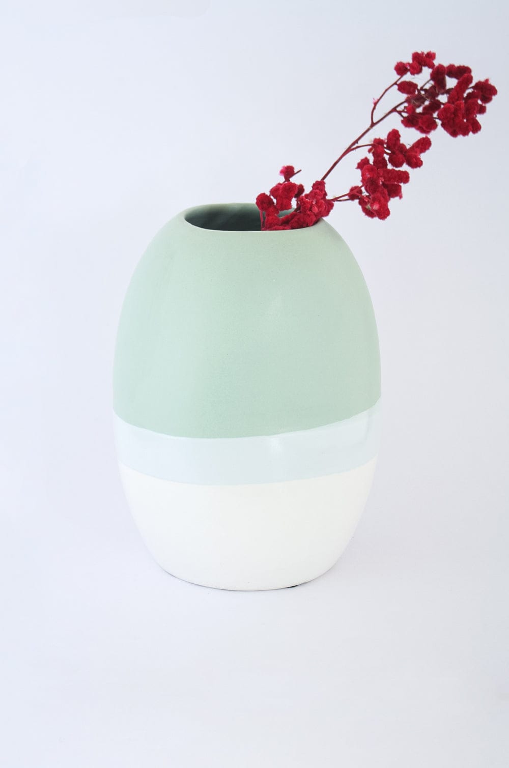 The Oblong Vase- Mint Green