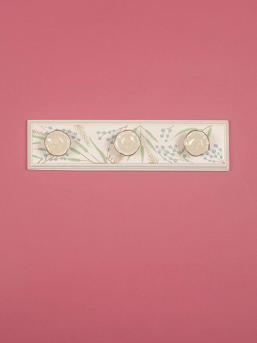 Leaves With Ceramic Knobs Wall Hook