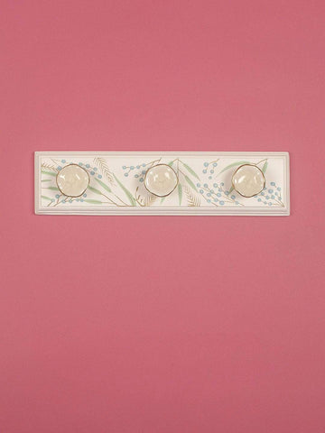 Leaves With Ceramic Knobs Wall Hook
