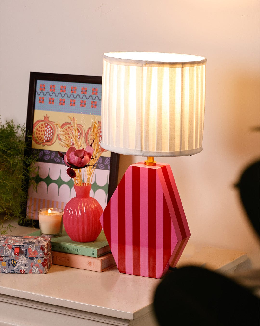 Carnival Splendor Wooden Table Lamp