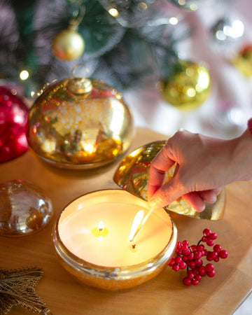 Ember Ornament Soy Wax Glass Candle with Lid