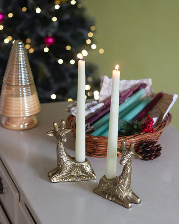 Giraffe Metal Candle Holders - Set of 2