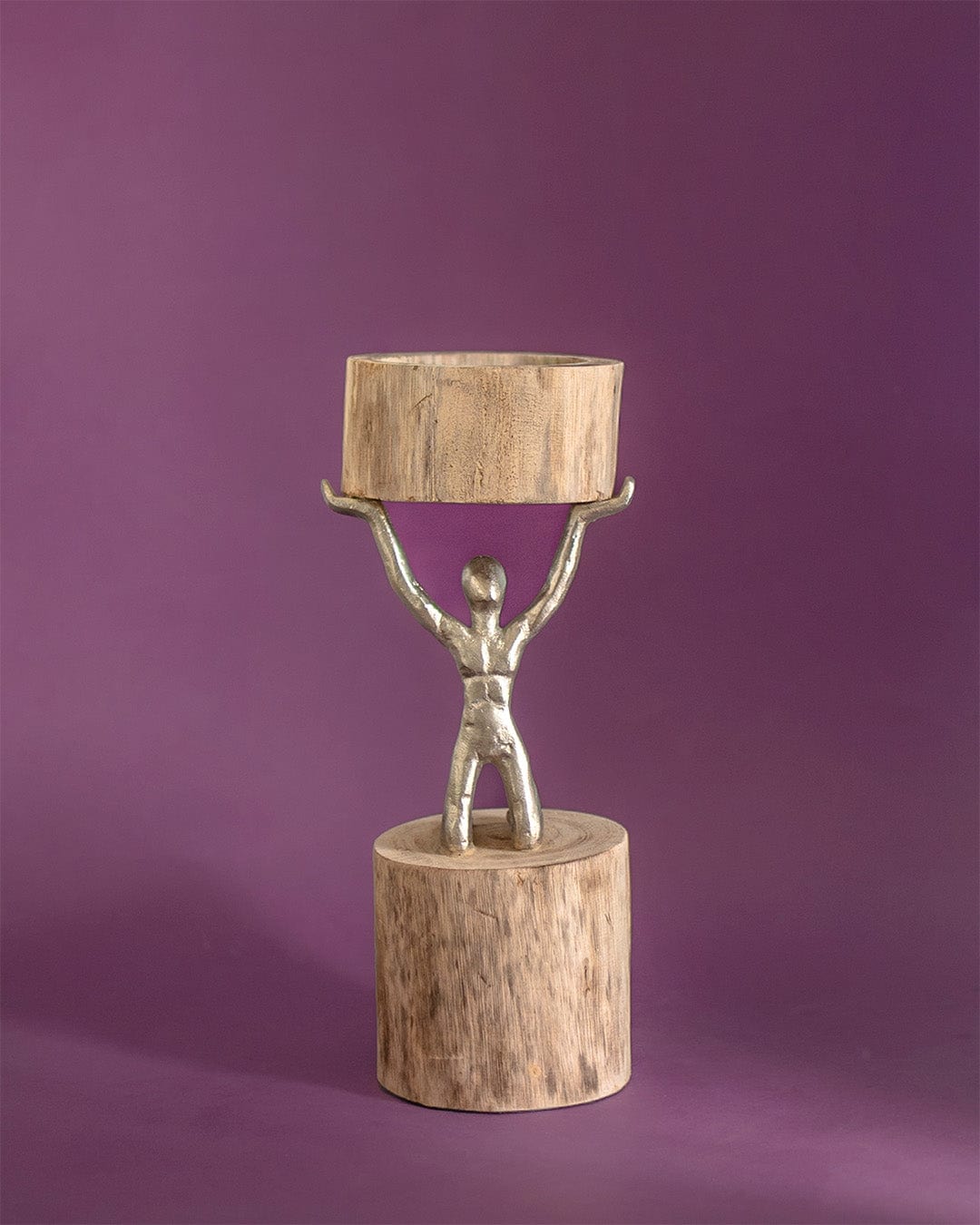 Orion- Wood Men Candle Stand - Medium