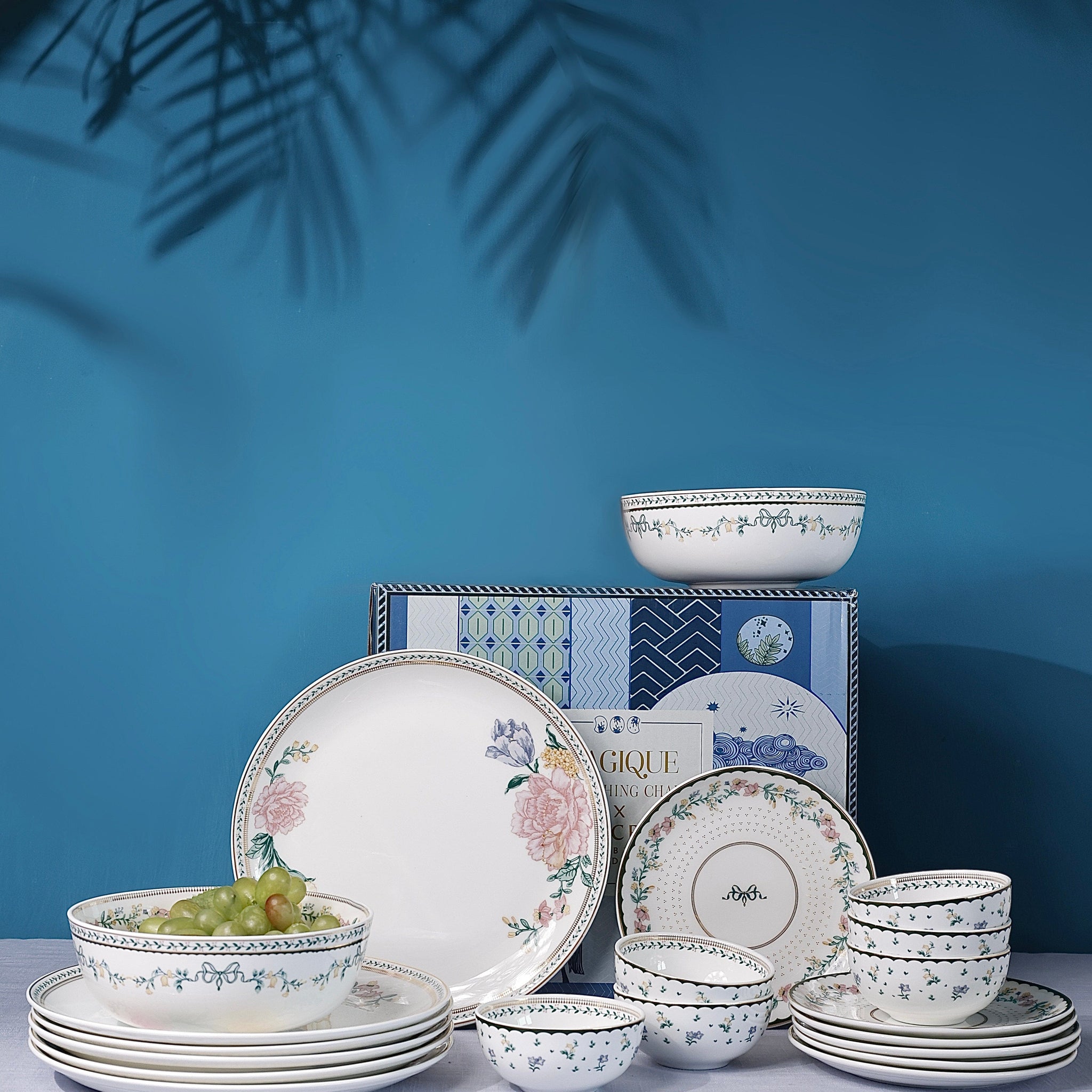 Magique by The Wishing Chair - Emerald Ribbon Fine China Ceramic Collection - Dinner Set - 20 pieces