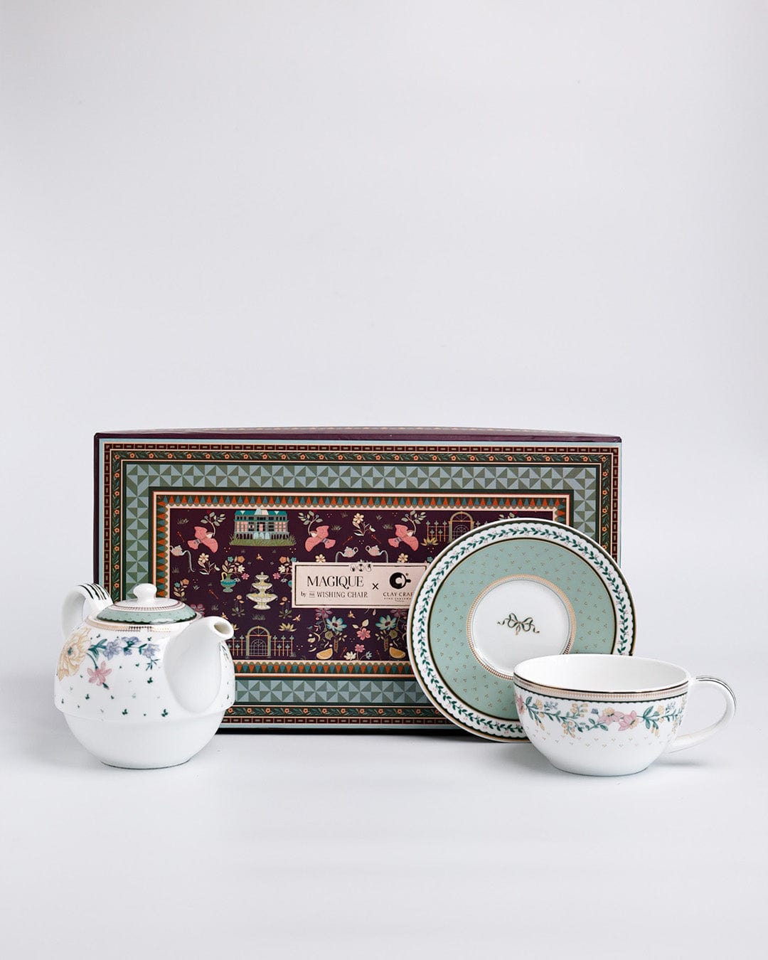 Magique by The Wishing Chair x ClayCraft : Emerald Ribbon - Tea for One Set