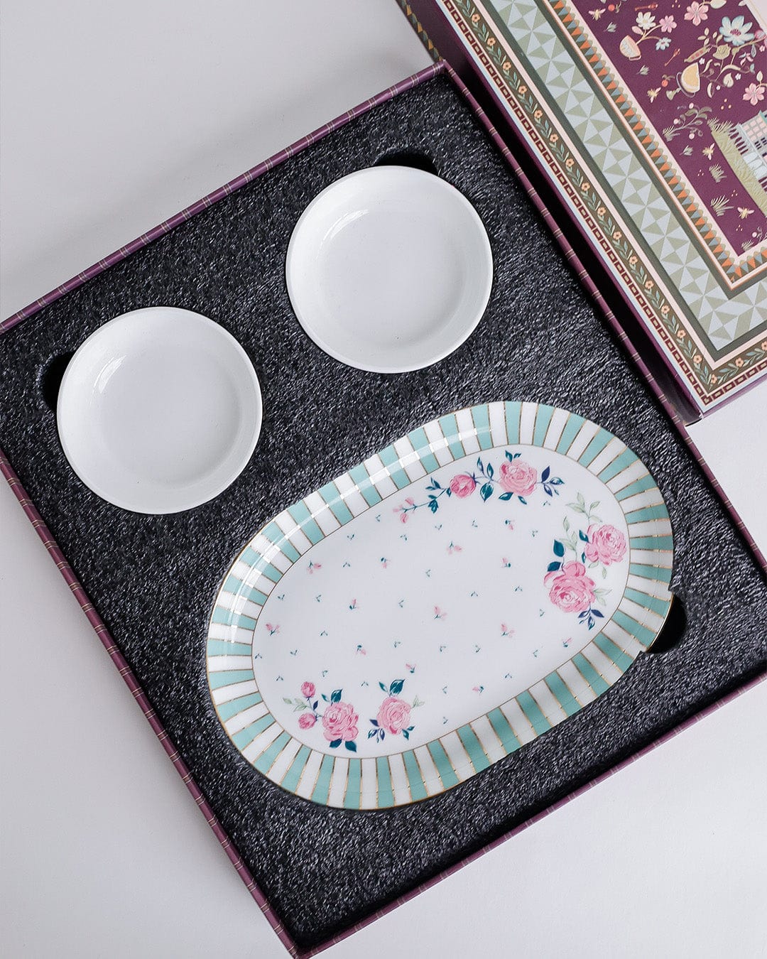 Magique by The Wishing Chair x ClayCraft : Portrait of Rose - Glow Giftbox | Set of 2 bowls & Platter