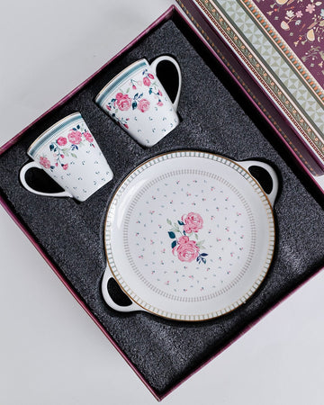 Magique by The Wishing Chair x ClayCraft : Portrait of Rose - Lustre Giftbox | Set of 2 Mugs & Tawa Platter