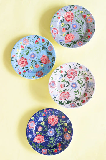 Midsummer Fine China Ceramic Tapas Plates - Set of 4