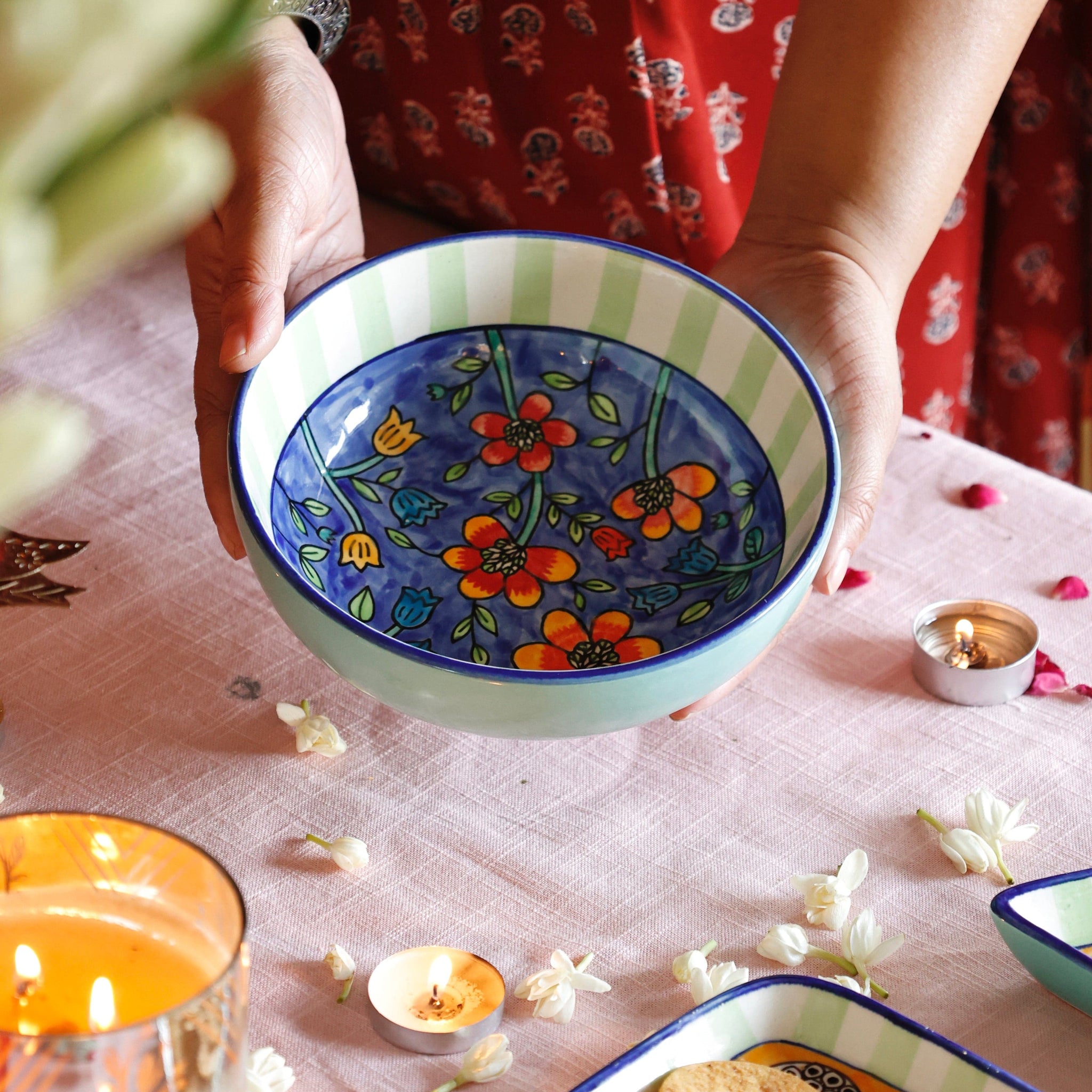 Perch Handpainted Ceramic Pasta Bowl