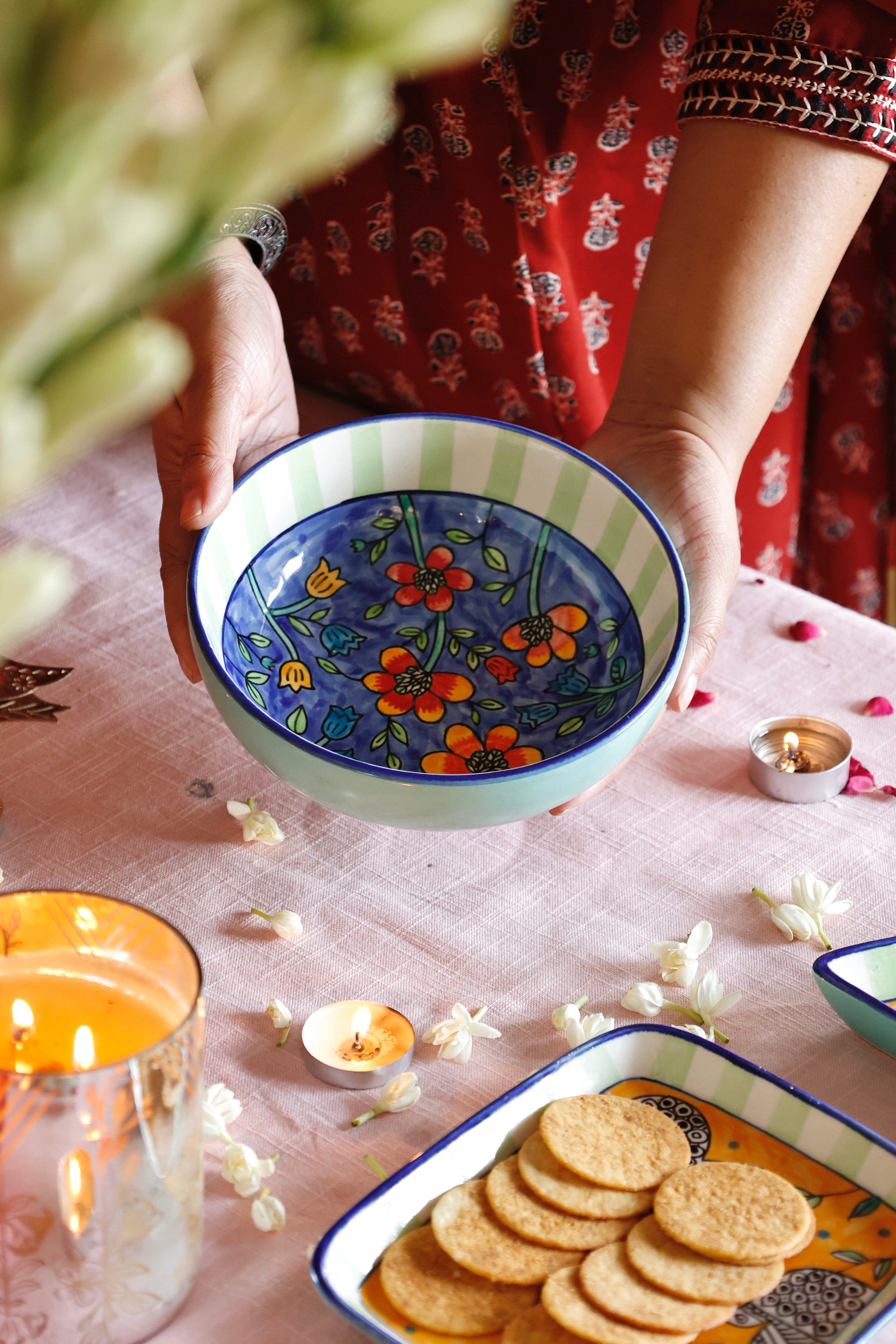 Perch Handpainted Ceramic Pasta Bowl