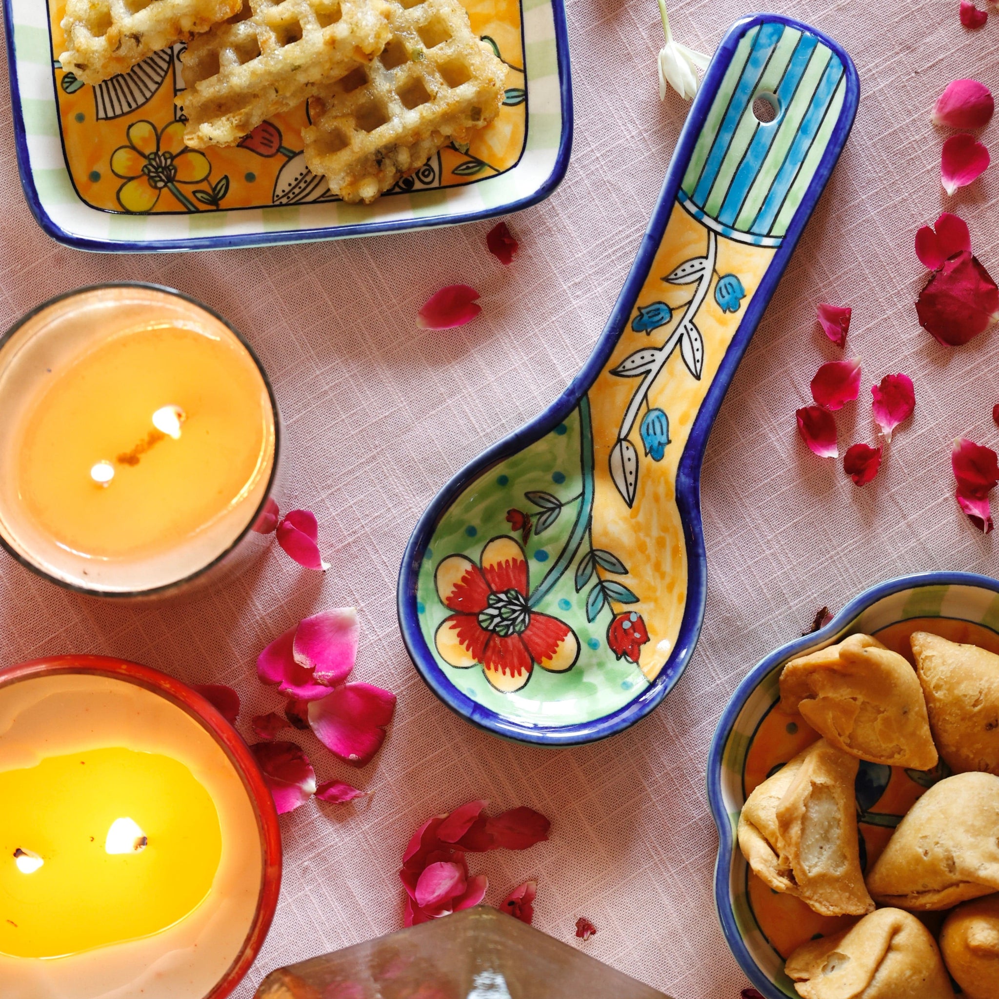 Perch Handpainted Ceramic Spoon Rest