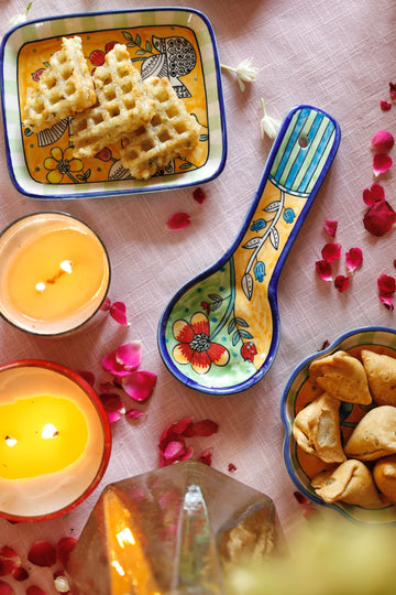 Perch Handpainted Ceramic Spoon Rest