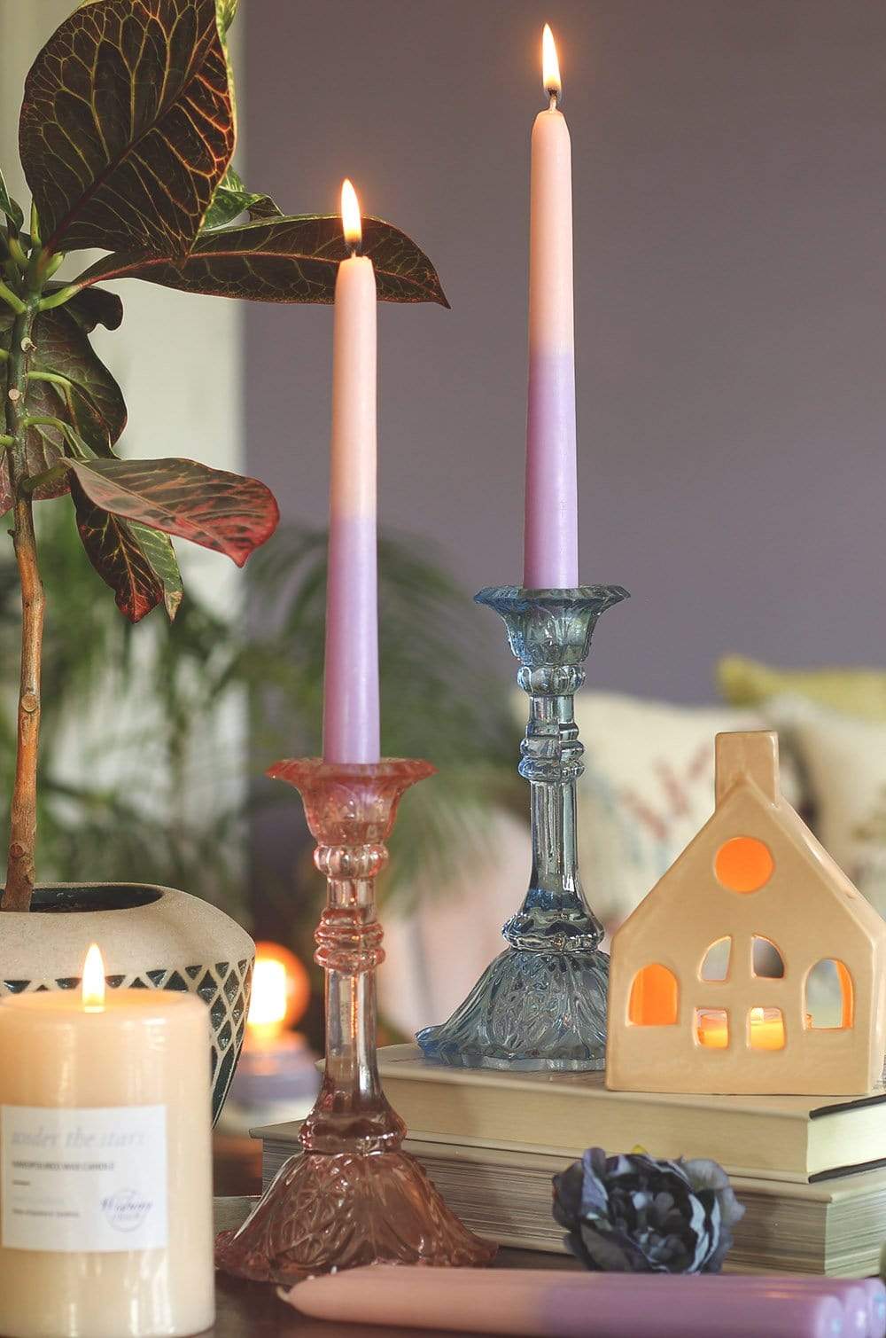 Half & Half Tapered Candles - Set of 6