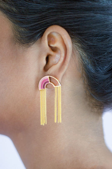 Somewhere Over The Rainbow Gold Plated Earrings