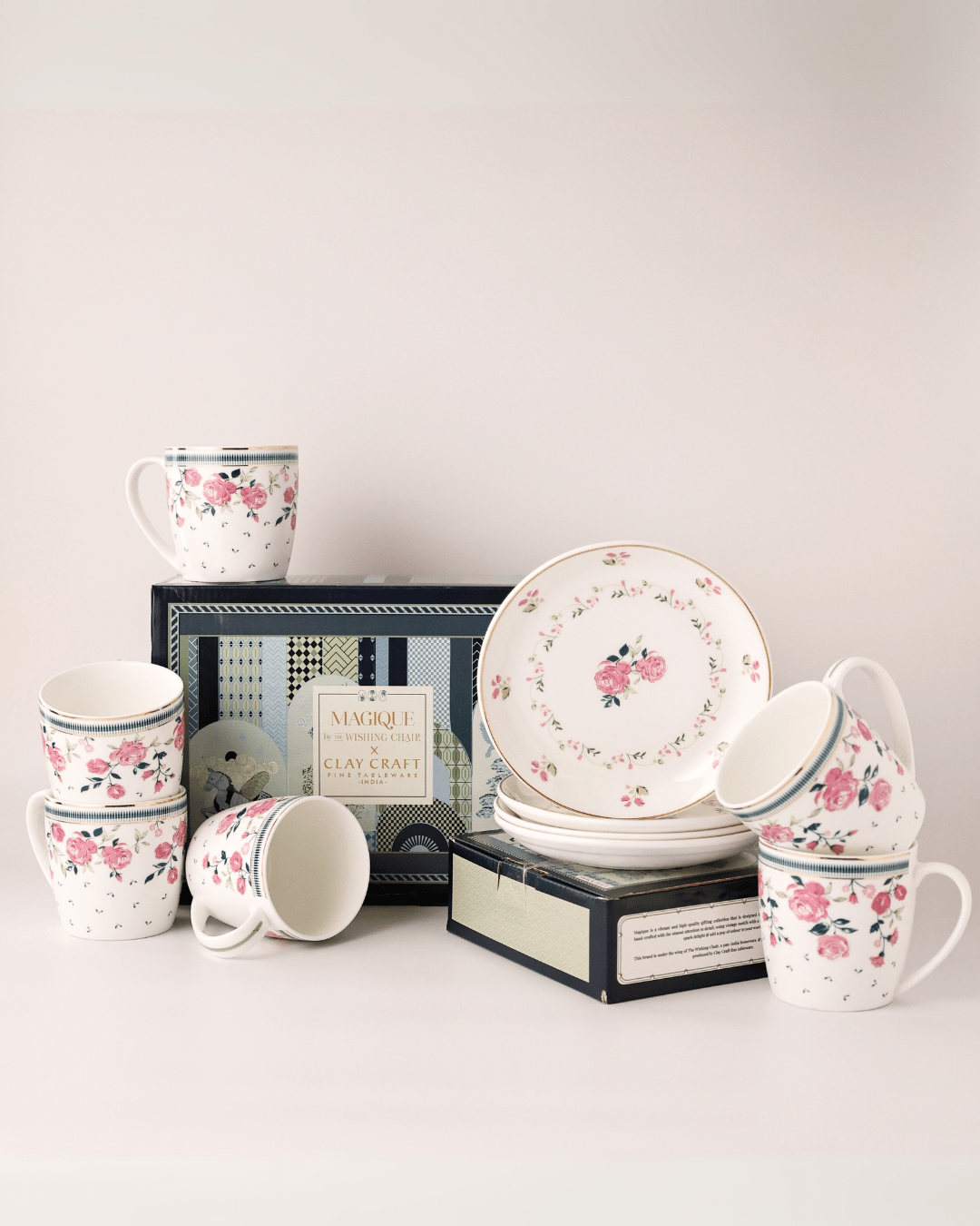 Portrait of a Rose Chai Mugs & Snacks Plates