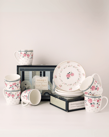 Portrait of a Rose Chai Mugs & Snacks Plates