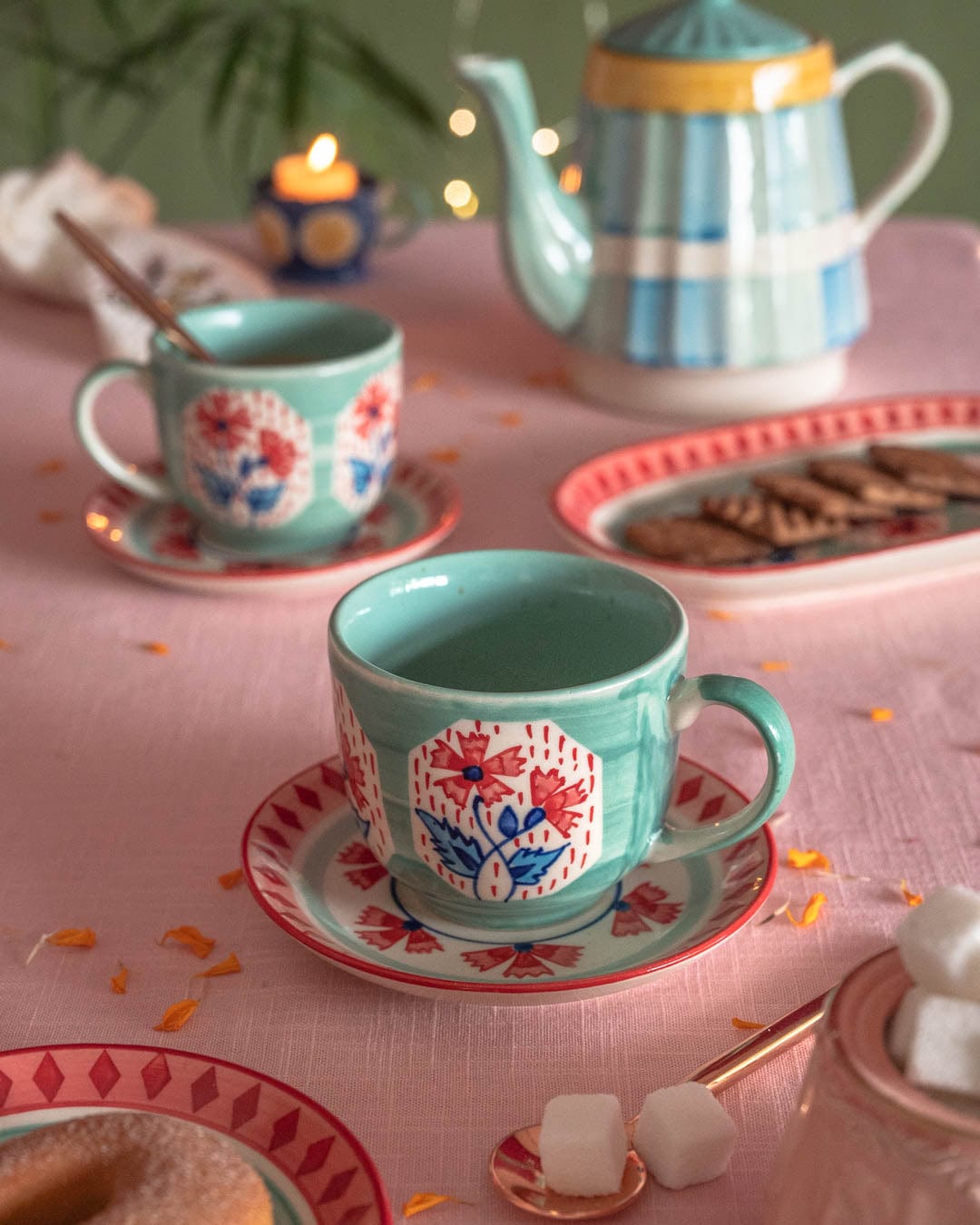 Poppies & Play Teacup and Saucer - Set of 2