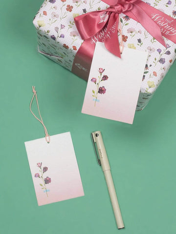 Pressed Flower Tags-raspberry - Set Of 6