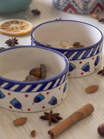 Aiden Handpainted Nut Bowl- Set Of 2