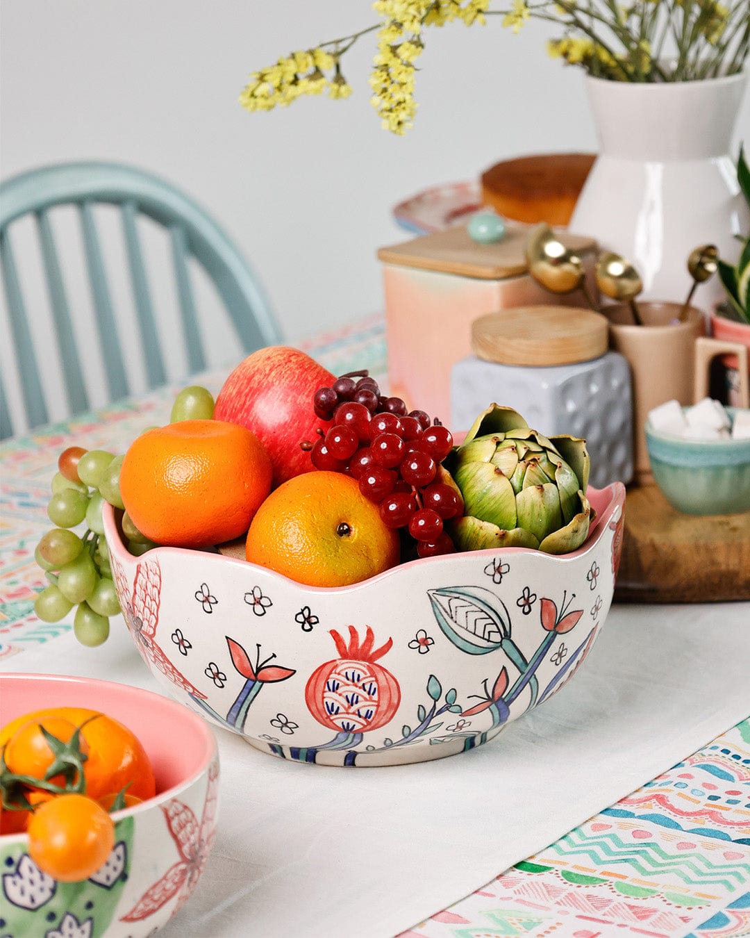 Dance in a Flowerbed Ceramic Bowl-Extra Large