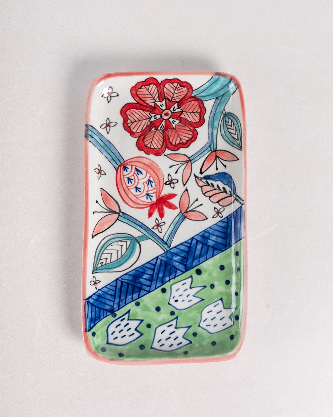 Dance in a Flowerbed Ceramic Rectangle Platter