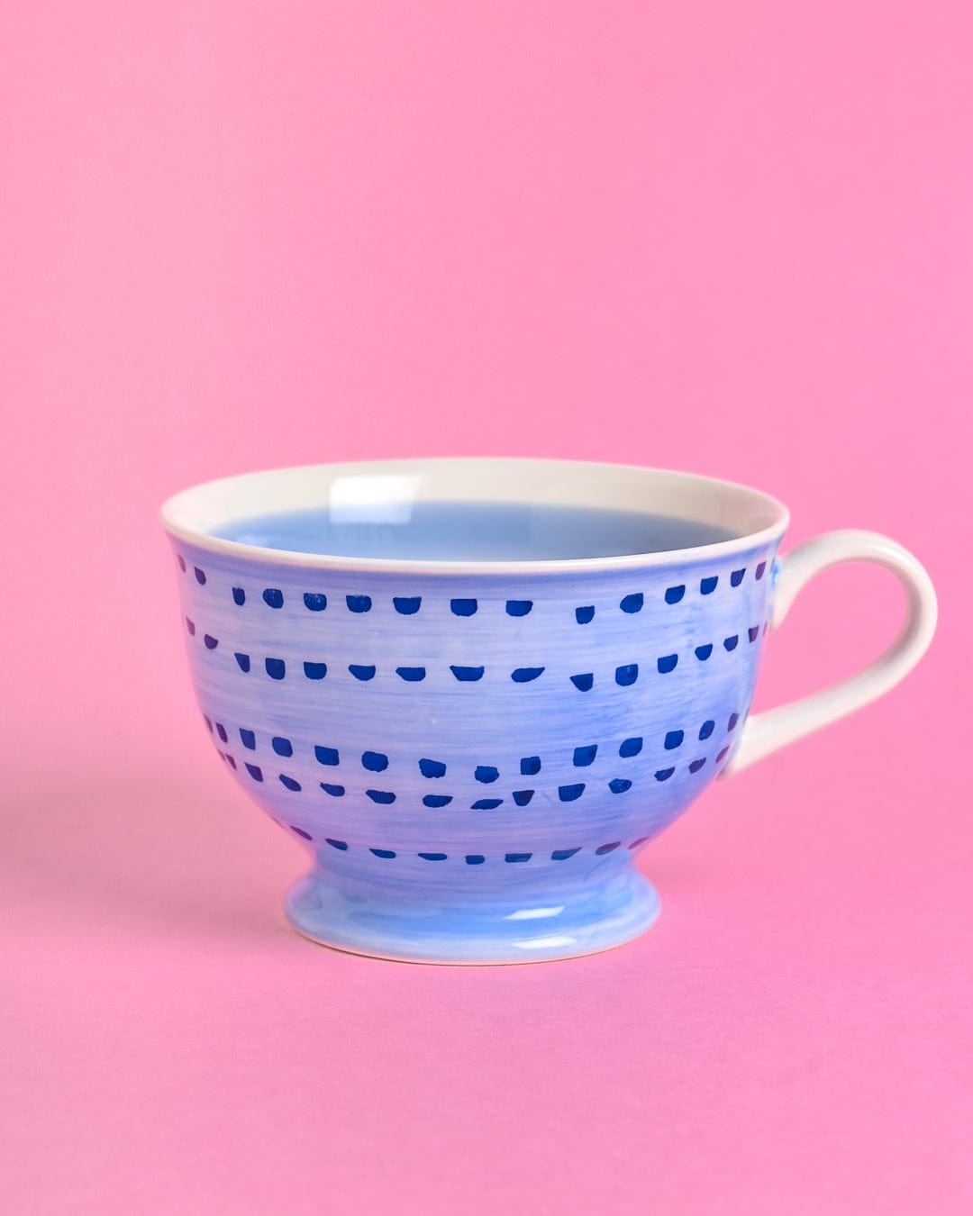 Dotted Blue Handpainted Mug - Perfect for Maggi, Soup & Icecream Sundaes