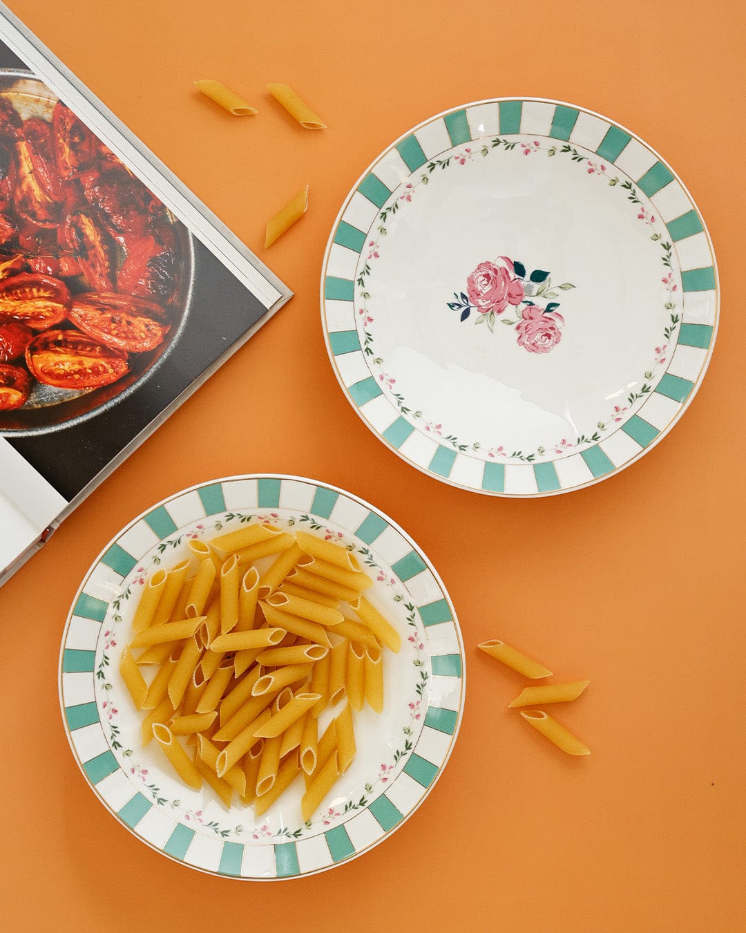 Magique by The Wishing Chair: Portrait of a Rose Coupe Pasta Plates - Set of 2