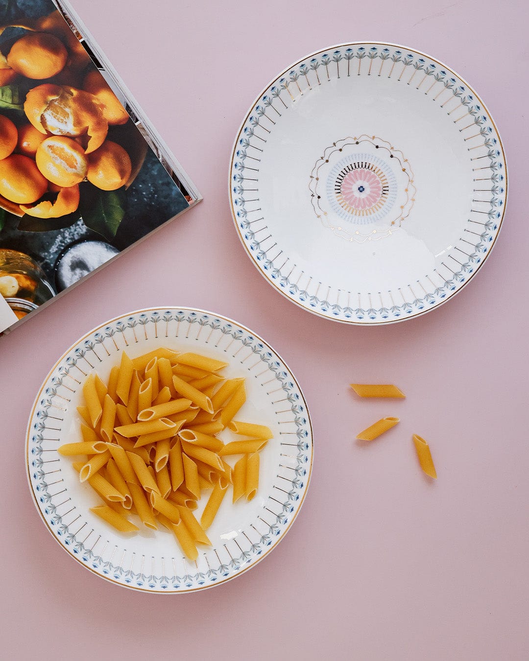 Magique by The Wishing Chair: River of Flowers Coupe Pasta Plates - Set of 2