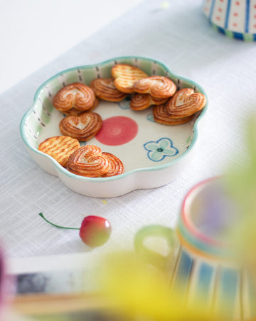 Masquerade Ceramic Flower Platter