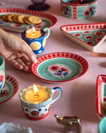 Poppies & Play Handpainted Tapas Plate