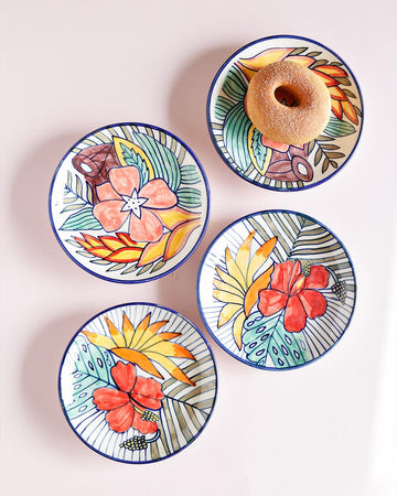 Secret Garden Ceramic Snacks Plate Set of 4