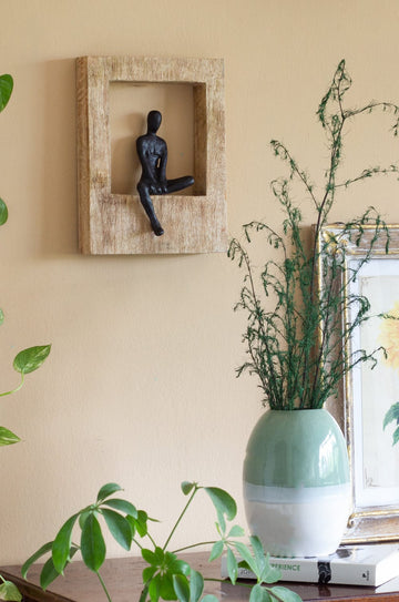 Sitting Man Wood & Metal Wall D¨¦cor Frame