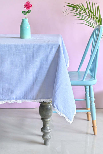 Silver Mist Hand Crochet Table Cloth -4/6/8 seater