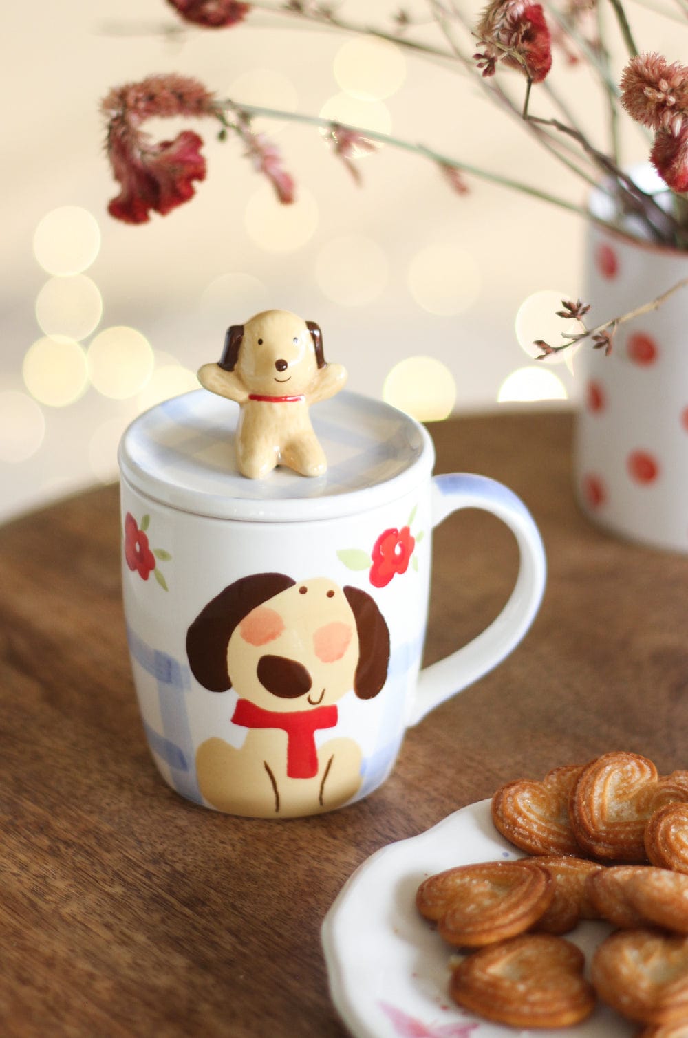 Hey Buddy Handpainted Hot Choco Mug with lid