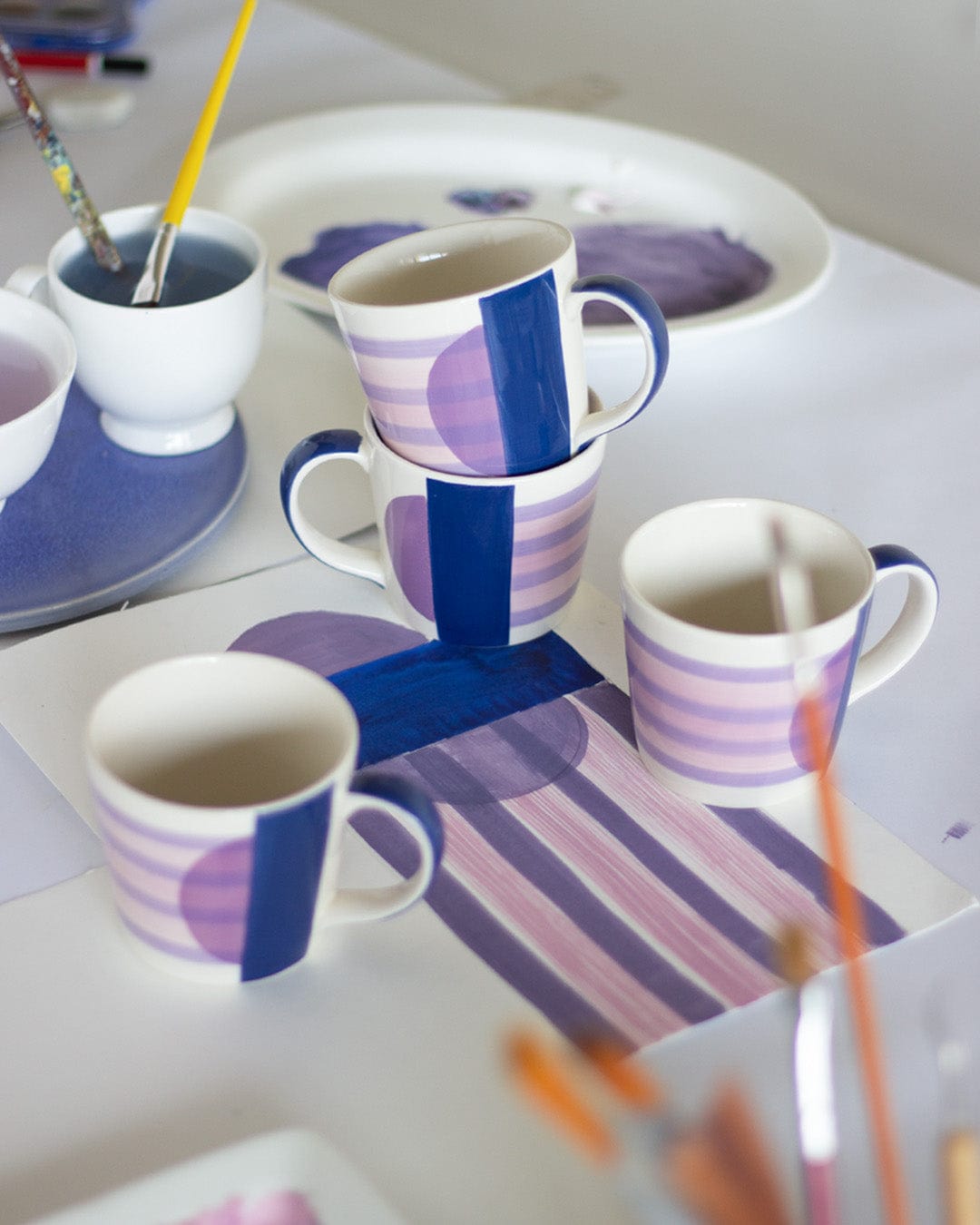 Noor Hand painted Chai Mugs - Set Of 4