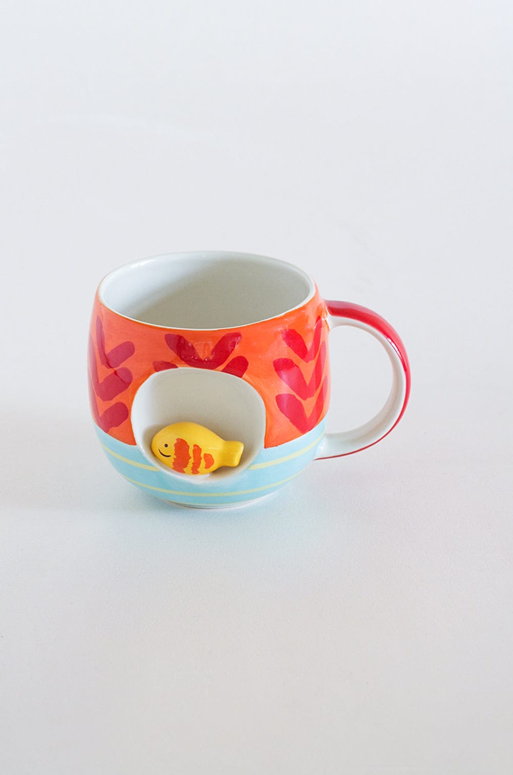 Red Coral Handpainted Ceramic Mug
