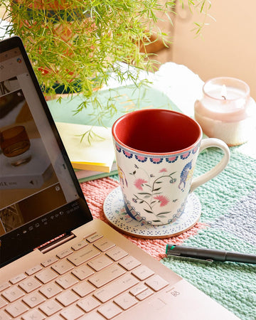 Stripe & Petal Ceramic Mug