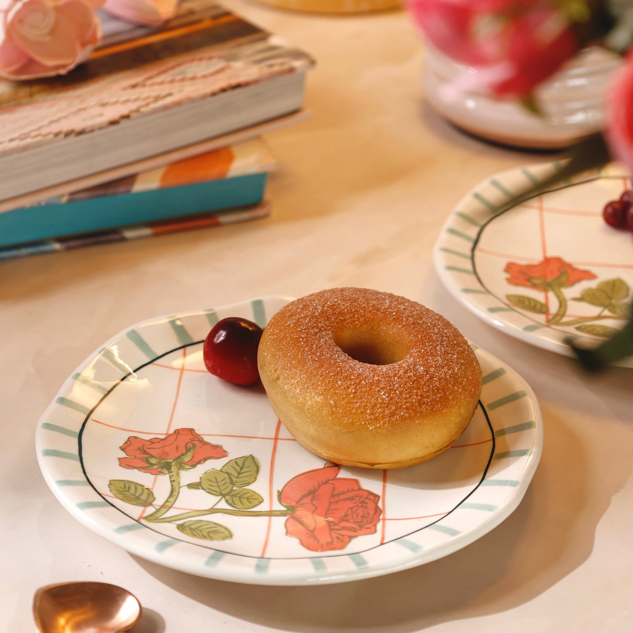 Tea Garden Handpainted Ceramic Snack Plate 16 cms