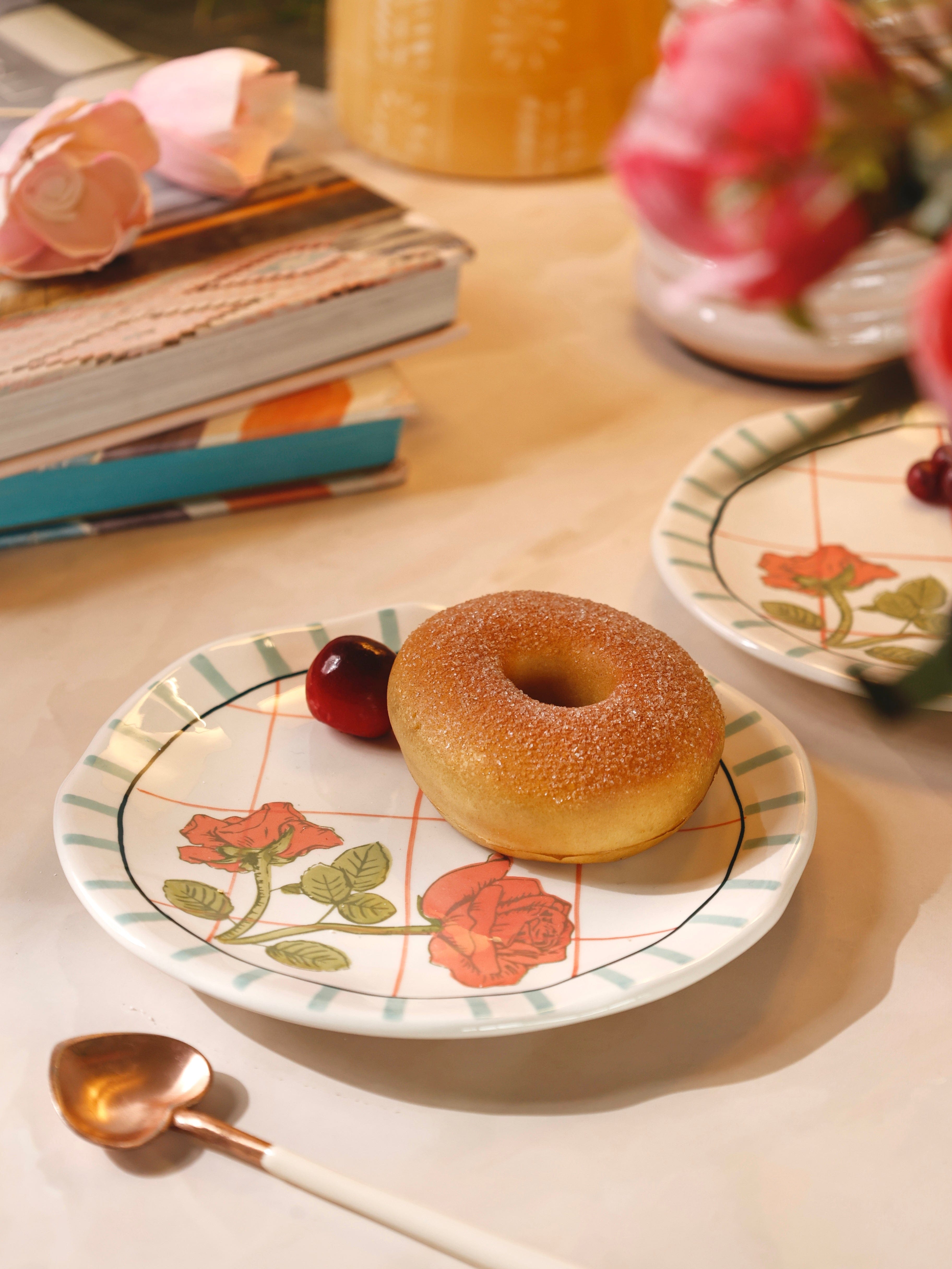 Tea Garden Handpainted Ceramic Snack Plate 16 cms