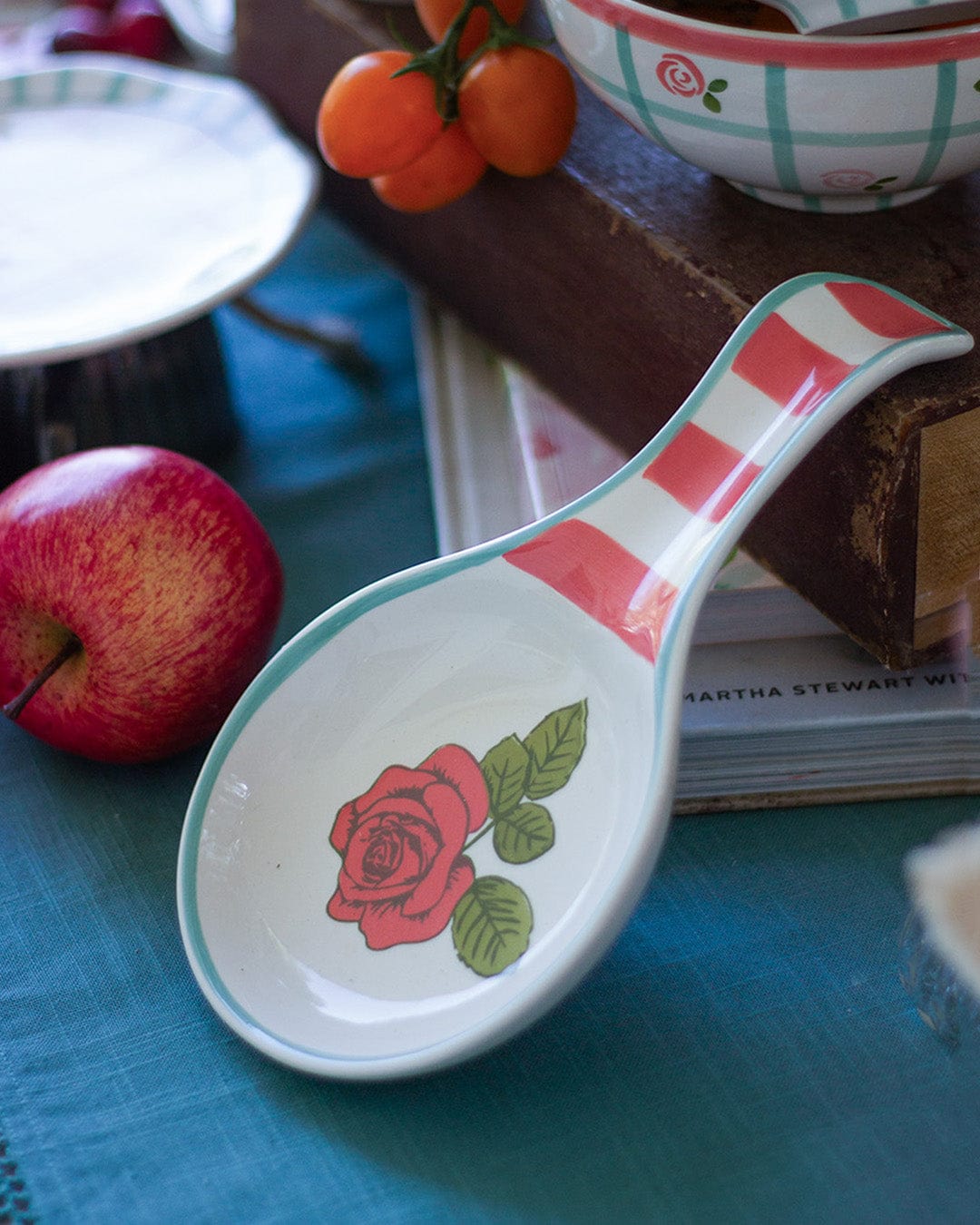 Tea Garden Handpainted Ceramic Spoon Rest