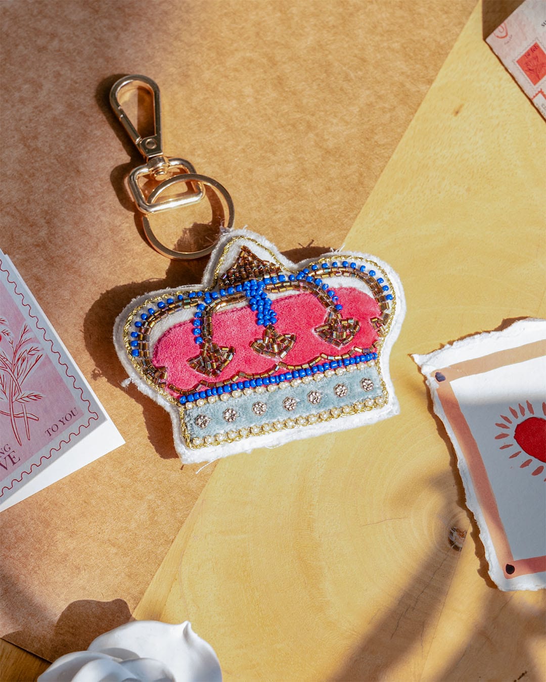 The Crown Hand Embroidered Keychain