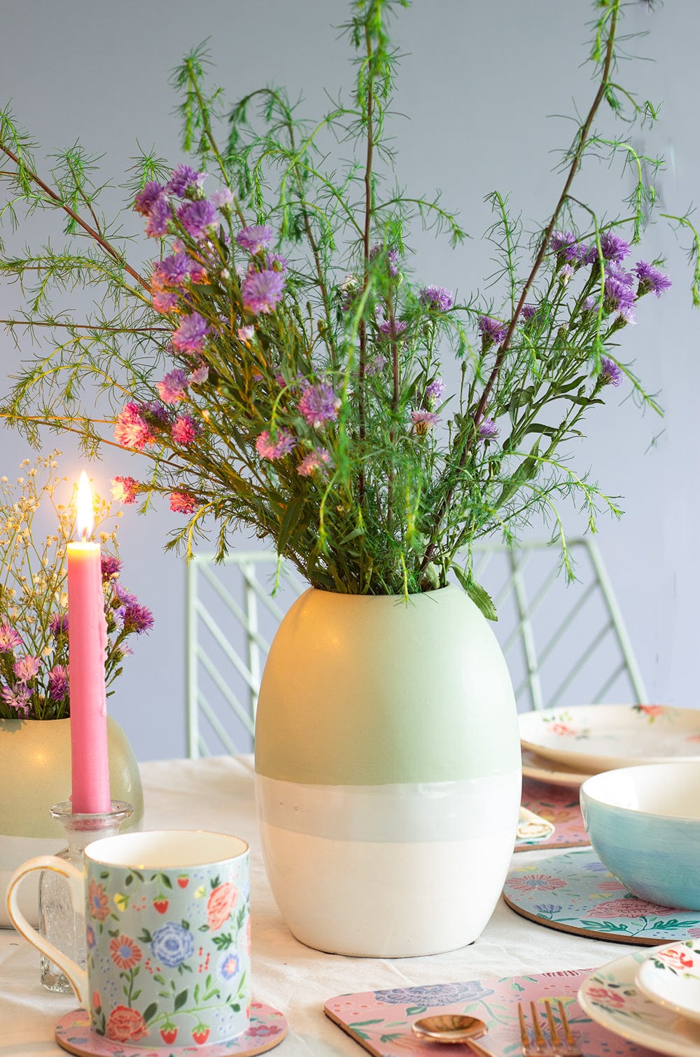 The Oblong Vase- Mint Green