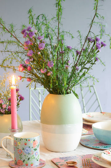 The Oblong Vase- Mint Green