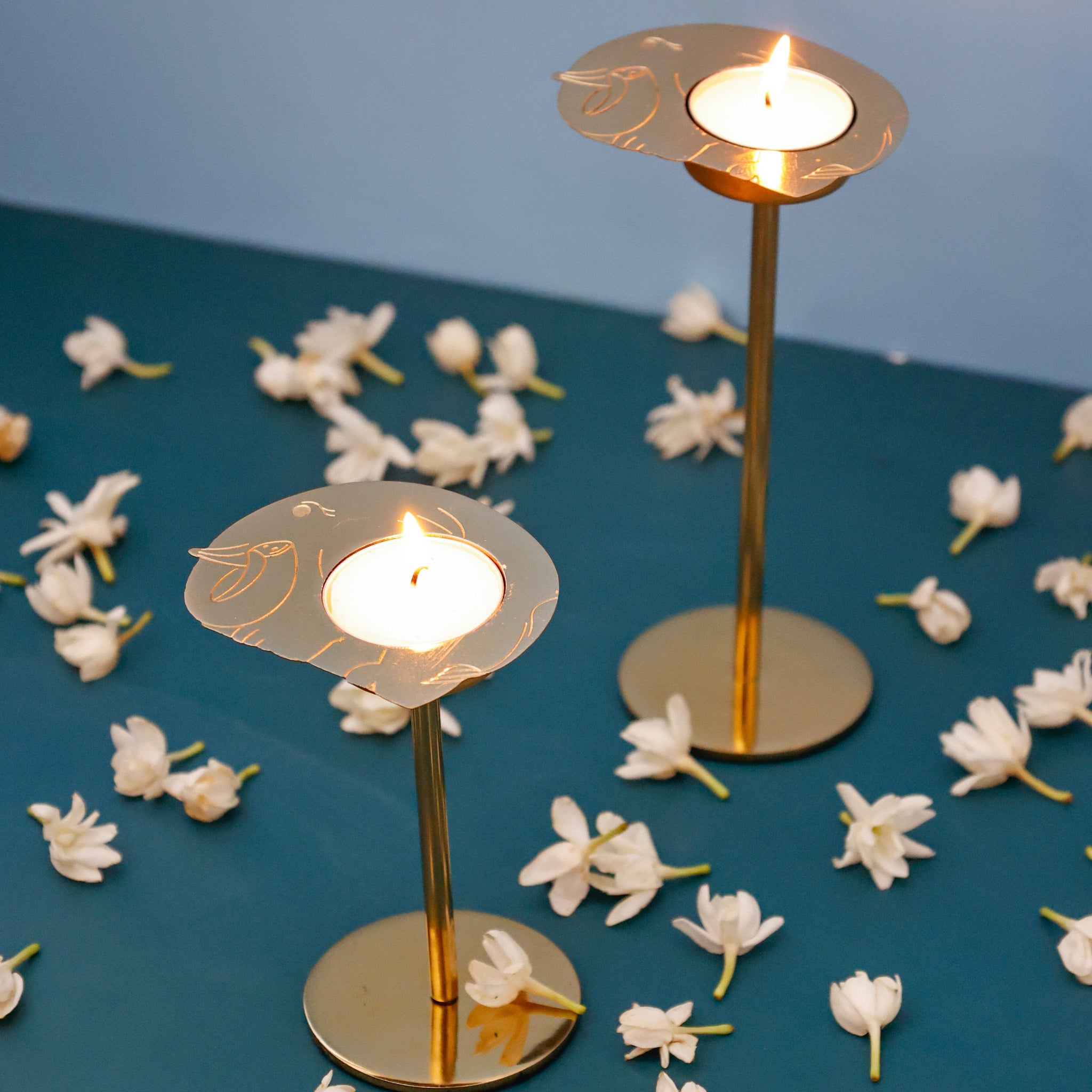 Tusk Tealight Holders with Stand Gift Box - Set of 2