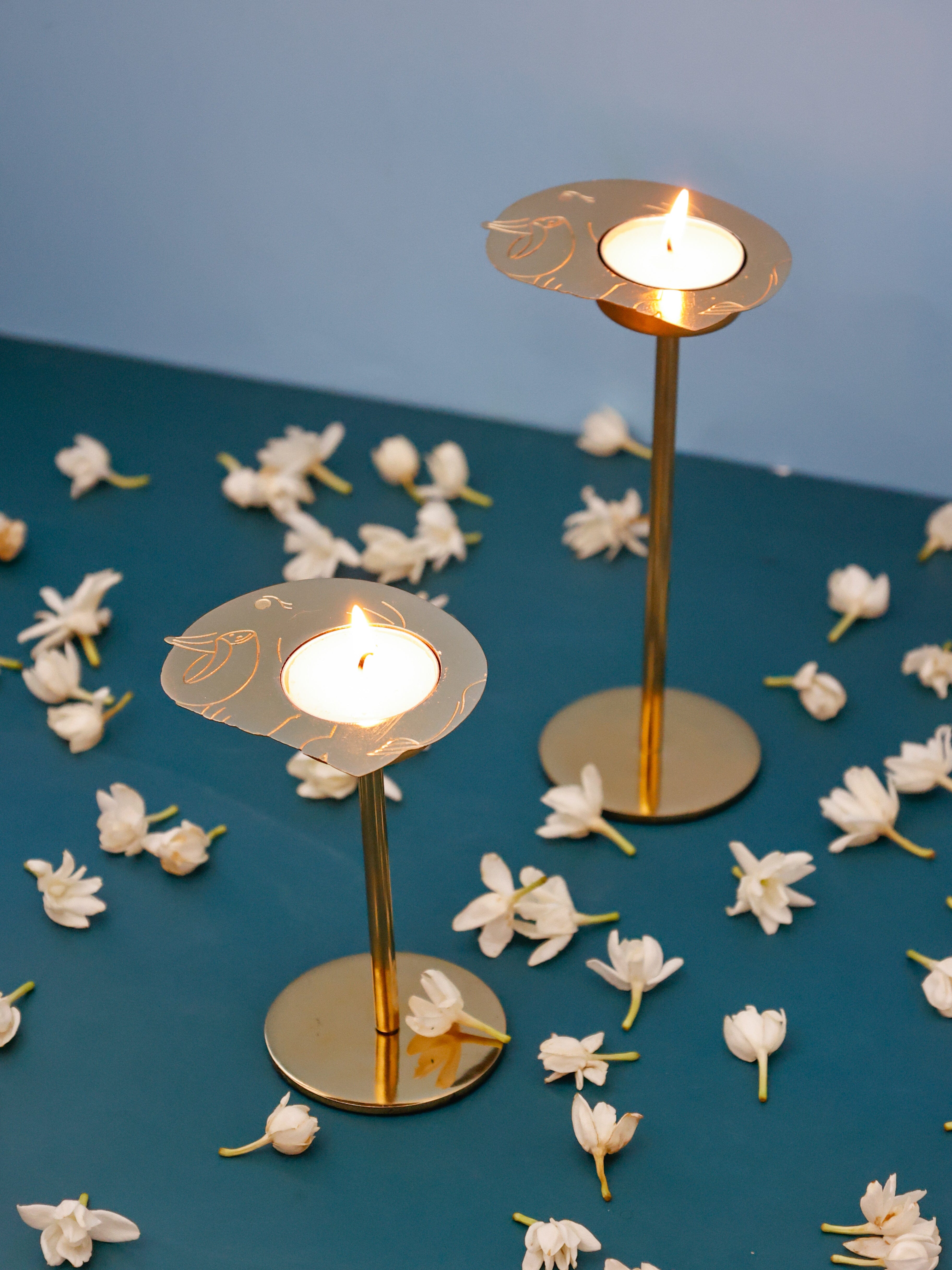 Tusk Tealight Holders with Stand Gift Box - Set of 2